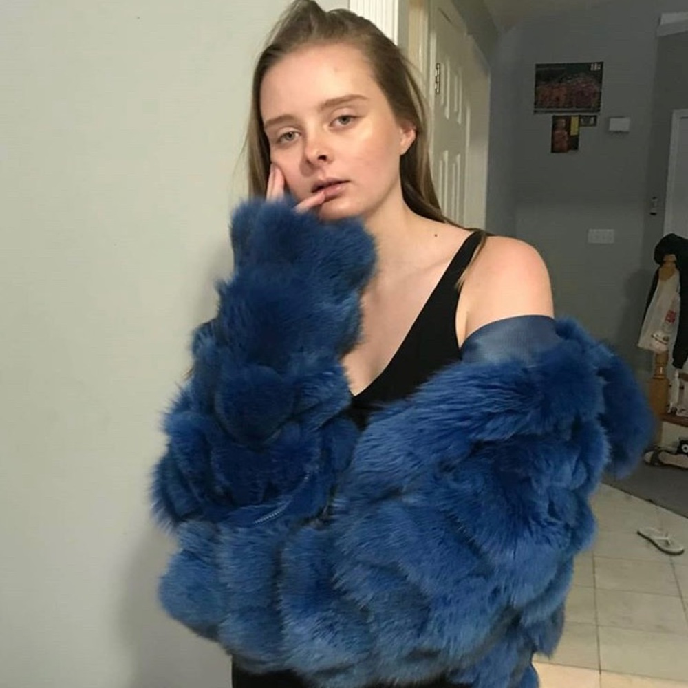 Blur faux fur jacket